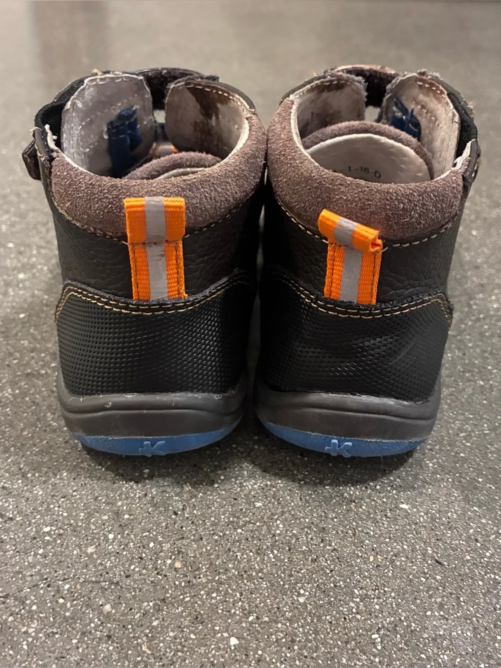 See Kai Run Toddler High Top Sneakers Black Blue Hook & Loop Shoes Size 9.5